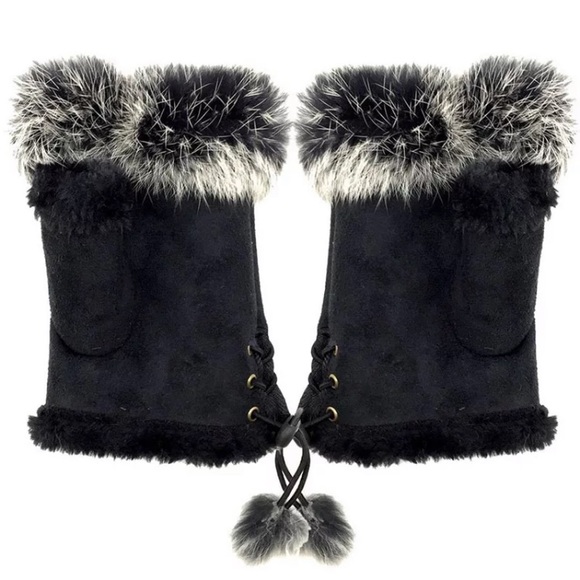 Faux fur fingerless gloves - Picture 9 of 9